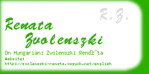 renata zvolenszki business card